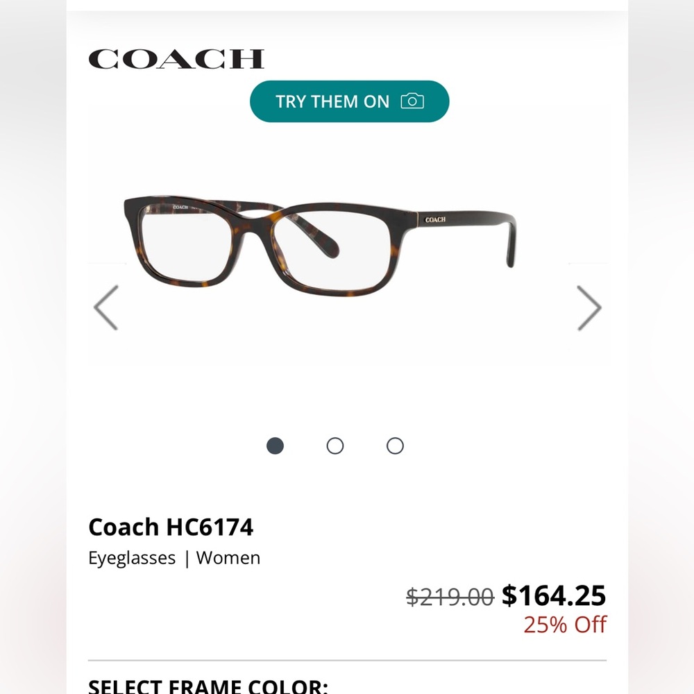 Coach womens Tortoise Eyeglasses